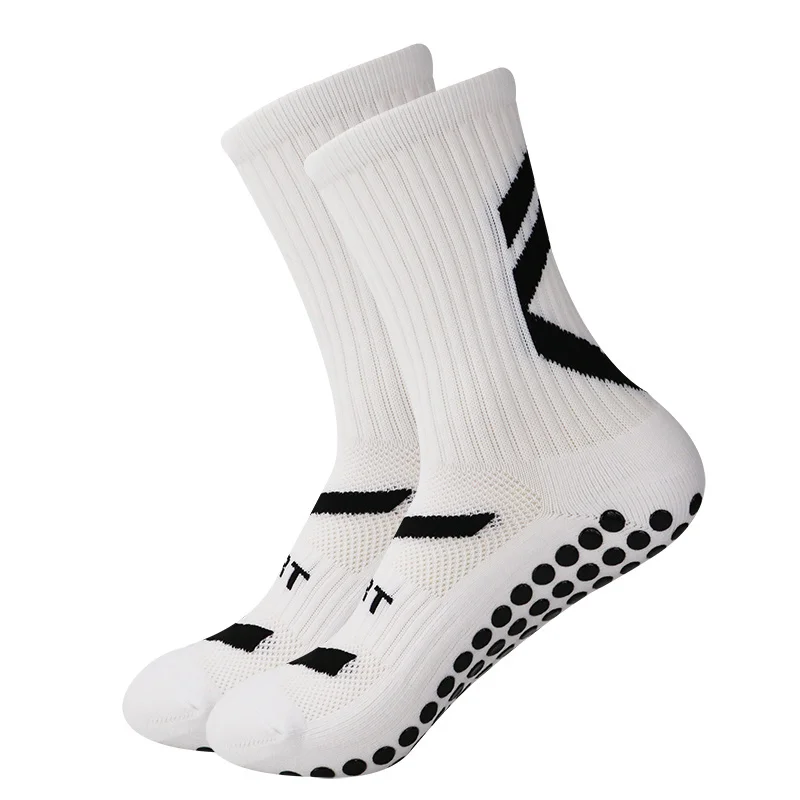 Soccer 2024 Football Men Socks NEW for Anti Teenage Slip Kid Boys Sport Grips Crew Socks Black White Blue High Qualit