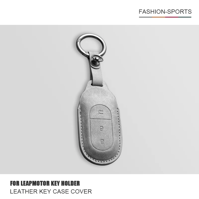 

Car Leather Key Case Cover For Leapmotor C01 B10 C11 Car Smart Remote Key Case Anti-Scratch Protecter Fob Keychain Accessories
