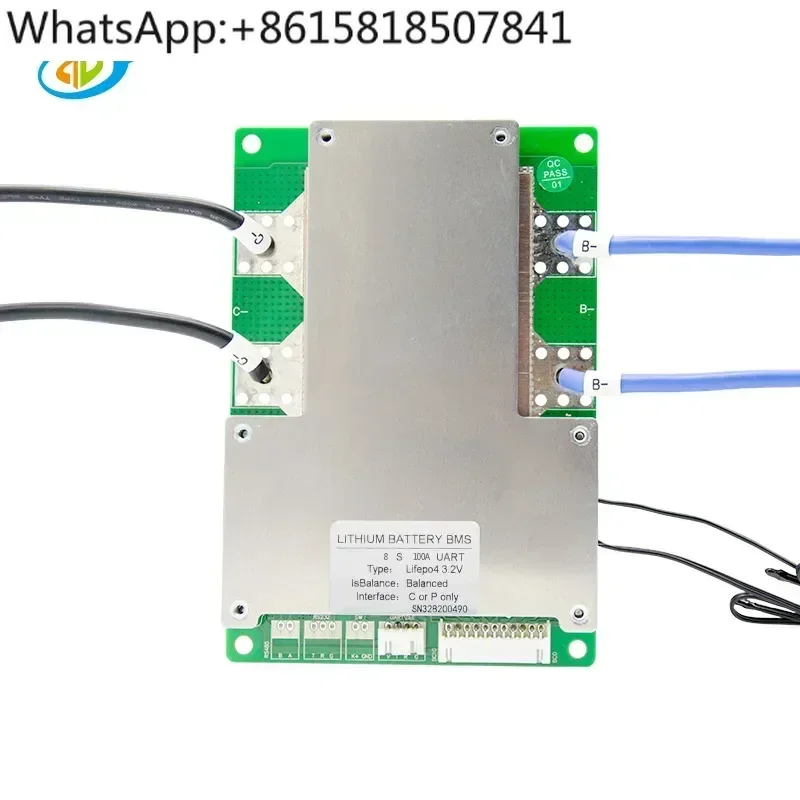 Jiabaida smart lifepo4 8s 24v 100a charger bms with UART communication and equalization