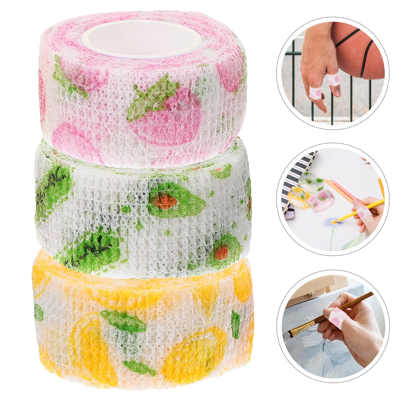 

12 Rolls Athletic Tape Finger Bandage Bandages Wrap Elastic Hand Wraps for Injury Wounds Student