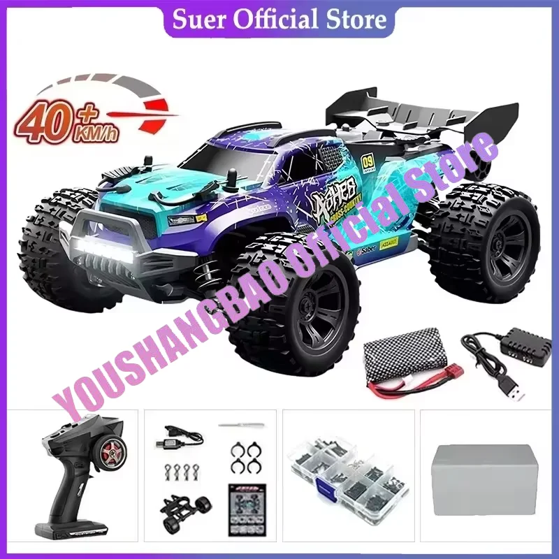 Remote Control Off-road Vehicle with LED Lights, High Speed Remote Control Vehicle, 4x4, 40KM, 2,4G, 1:16, Children's Gift