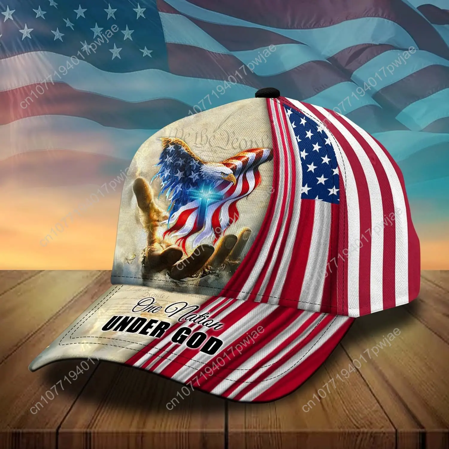 CleveFit 3D-geprint, One Nation Under God-baseballpet, American Eagle-hoed voor Amerikaanse patriots, unieke designhoed