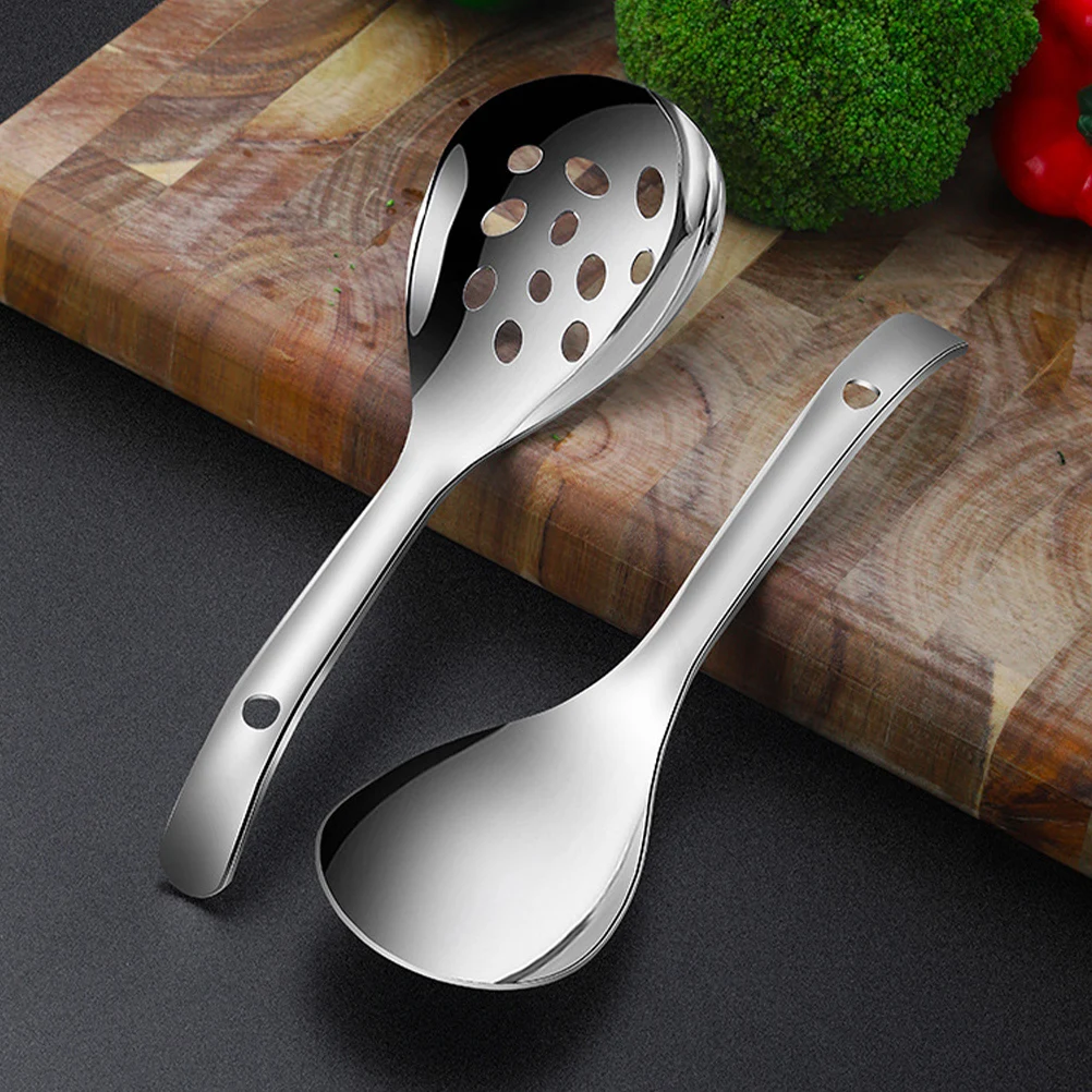 

Stainless Steel Spoon Kitchen Strainer Ladle Heat Resistant Corrosion Proof Handle Proof Storage Compact