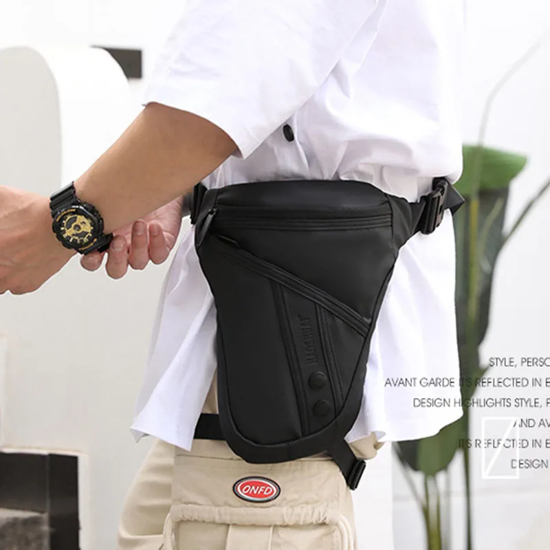 Nylon Men  Waist Fanny Pack Belt Thigh Bags Waterproof  Casual Shoulder Male Motorcycle Rider Hip Bum Drop Leg Bag