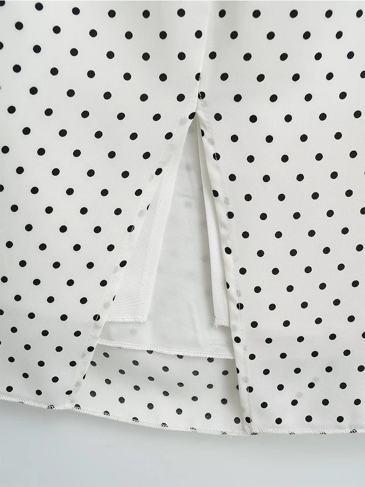 تنورة أمريكية كلاسيكية منقطة عالية الخصر على شكل حرف A تنورة نسائية بتصميم Sense Ba Slit تنورة تنحيف للتنقل Sle Summer Coll...