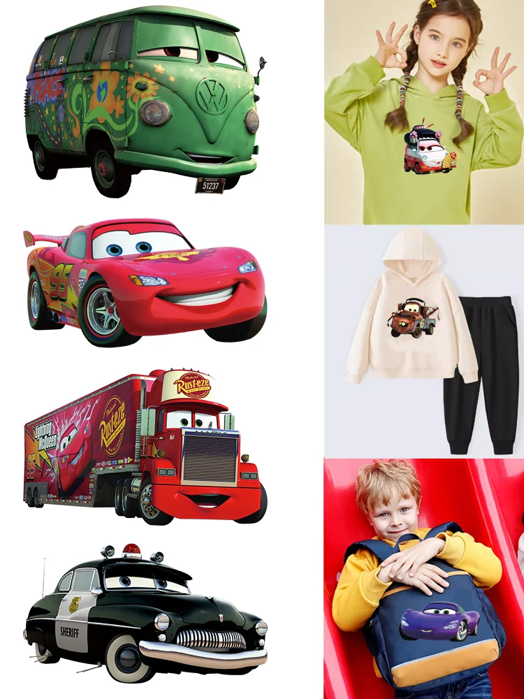 Disney cars DIY patches for children Thermo-stickers heat transfer vinyl Ironing applications