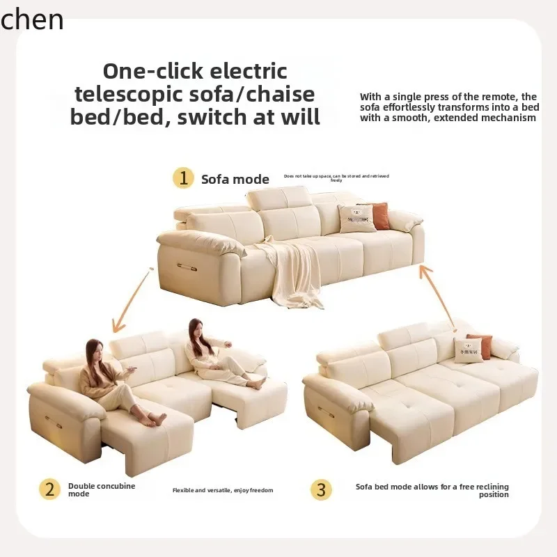 i5.15 Electric Sofa Bed Retractable Dual-use Small Apartment Living Room Zero-back Wall Sofa