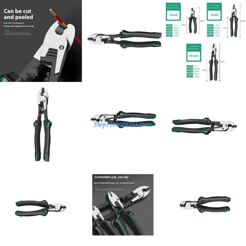 

Y2GD High Performances Wire Stripping Cable Cutter Tool 2 Function Design Metal Build Comfort Handle For Electric Work