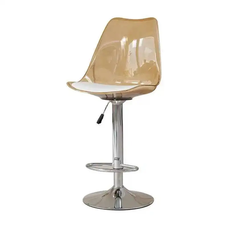 Sedia da bar in acrilico Sgabello alto per la casa Sedia elevabile con schienale telescopico trasparente Reception Cassiere Sgabello da bar Mobili