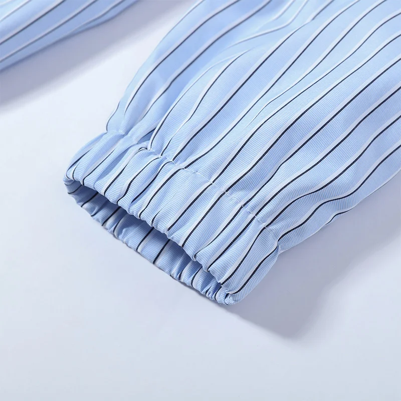 Chic Striped Women's Jacket Skirts Suit Stand Collar Drawstring A-Line Skirts Lady Set 2026 Summer Autumn 2 Pieces Set Women New