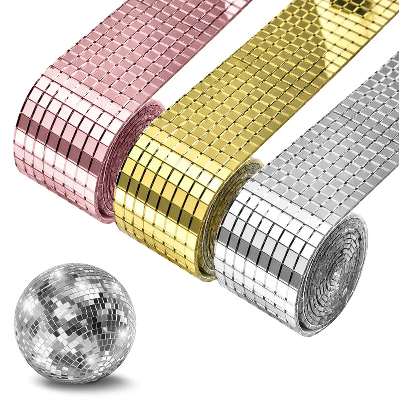 

Self Adhesive Mosaic Mirror Tiles for Craft Small Disco Ball,Sticker Square Mosaic Tiles Mirror Pieces for DIY Craft Party Decor