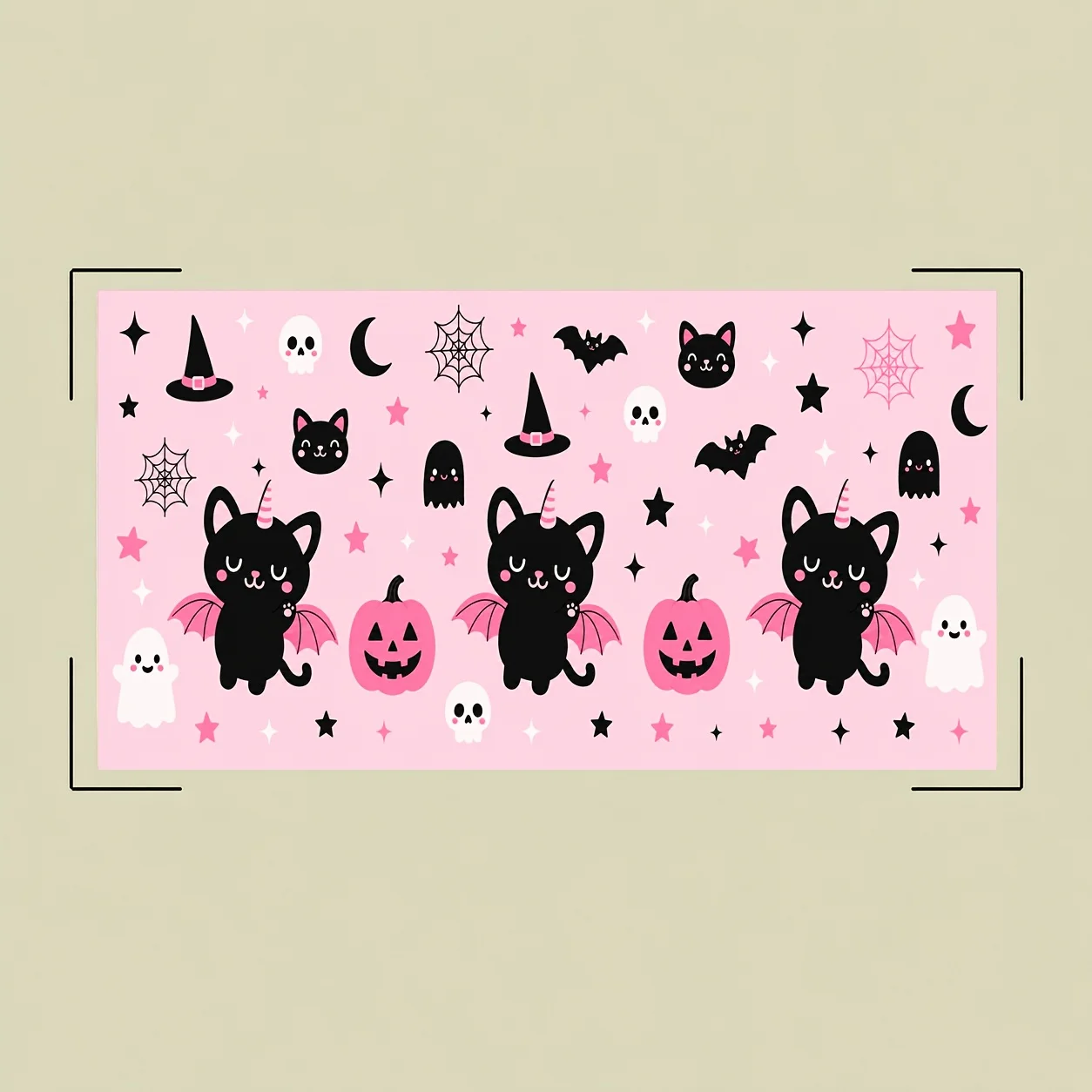 Retro Gothic Halloween Tablecloth with Ghosts, Pumpkins and Cats Patterns - Terrifying Witch Horror Themexzj