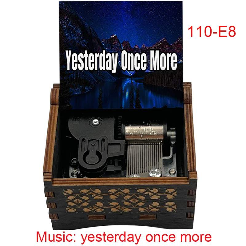 Yesterday Once More Wind Up Music Box 18 Note Special Wooden Gift for Friends Family Party Home Office Decoration