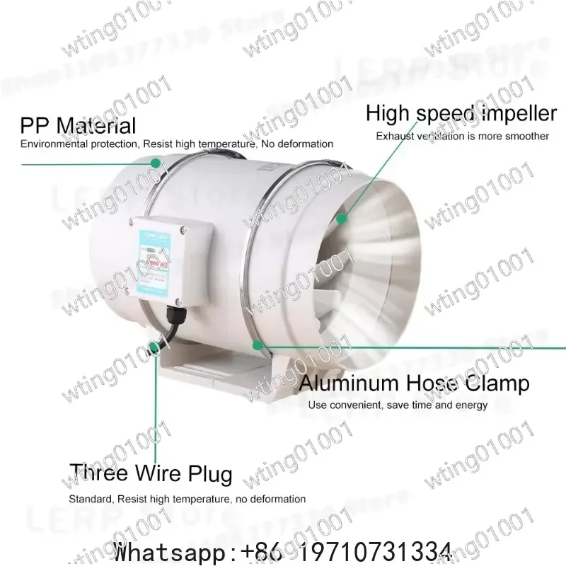 for 4 5 6 8 Inch Inline Duct Fan 110V 220V Ventilation Blower Quiet Air Extractor for Indoor Grow Tent Hydroponics Greenhouse