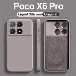 Poco X6 Prо Poco X6 Case Square Liquid Silicone Phone Cases For Xiaomi Poco X6 Prо Poco X 6 Pro X6Pro PocoX6 Pro 5G Soft Cover