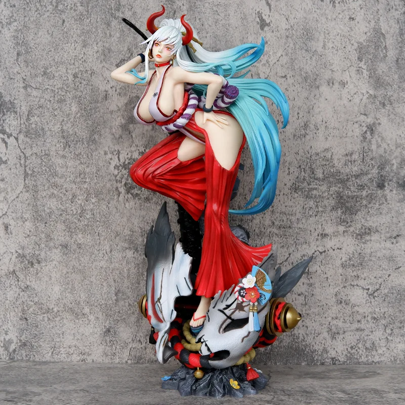 54cm Anime One Piece Wano Country Kaido's Daughter Yamato Battle Ver. GK PVC Action Figure Statue Collectible Model Toys Doll