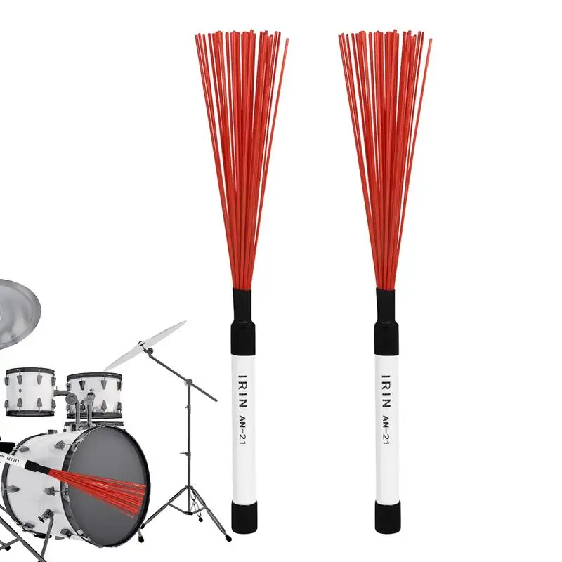 Drum Brushes Set 2pcs Drum Brushes For Jazz Acoustic Durable Adjustable Percussion Brushes Beginners And Professional Drummers