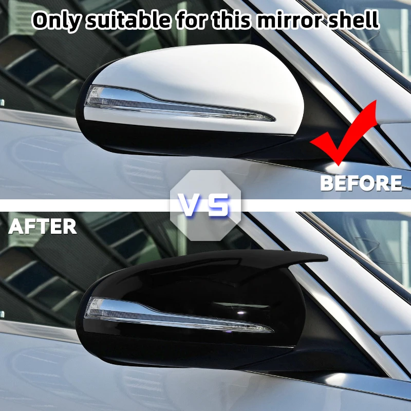 لمرسيدس بنز E GLC S C الفئة W205 W213 X253 W222 سيارة الرؤية الخلفية الجانب مرآة تزيين غطاء الكسوة الملحقات الخارجية السوداء