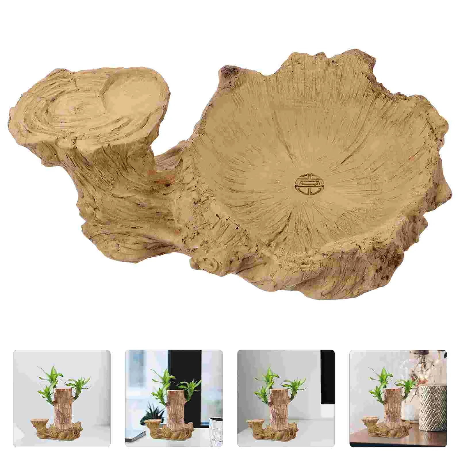 Brazilian Wood Base Flower Pot Saucers Plant Trays for Indoors Plants Water Tub Drip Potted Resin Dish Trayer