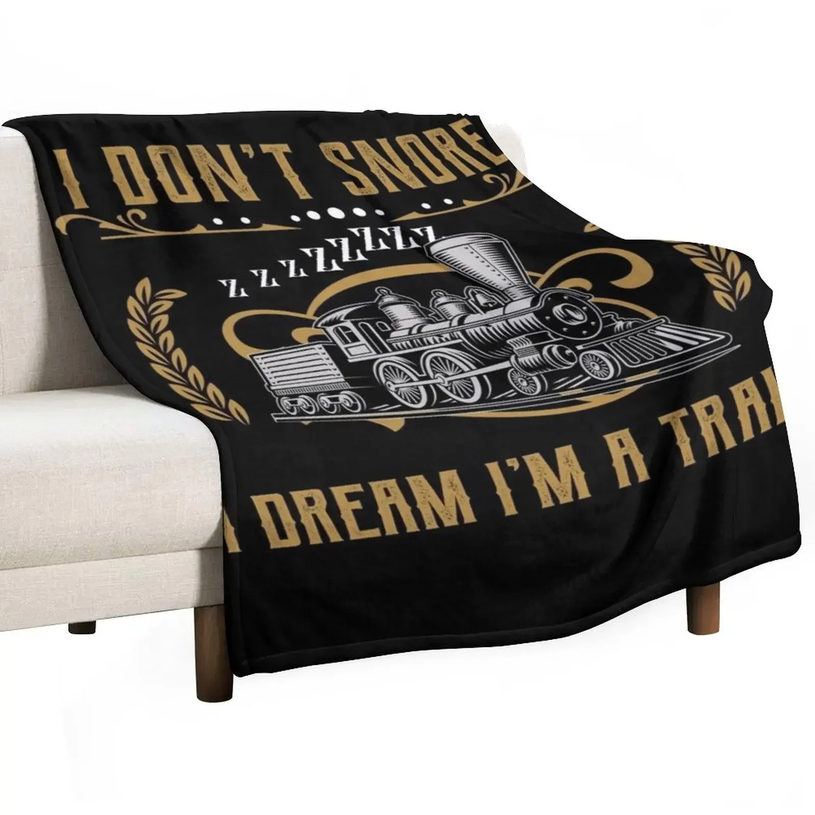 

I don't snore i dream i'm a Train - Funny Train Lover Gift Throw Blanket manga Plaid on the sofa Blankets