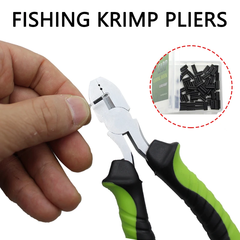 

Carp Fishing Tackle Crimping Pliers Fit Fluorocarbon Stiff Link Swivel 0.6mm 0.7mm Krimps Scissors For Fishing Tackle Equipment