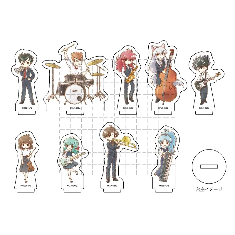 Anime  Acrylic Stand Doll Hiei Kurama Koenma Yusuke Kazuma Mini Figure Model Plate Cosplay Toy for Gift