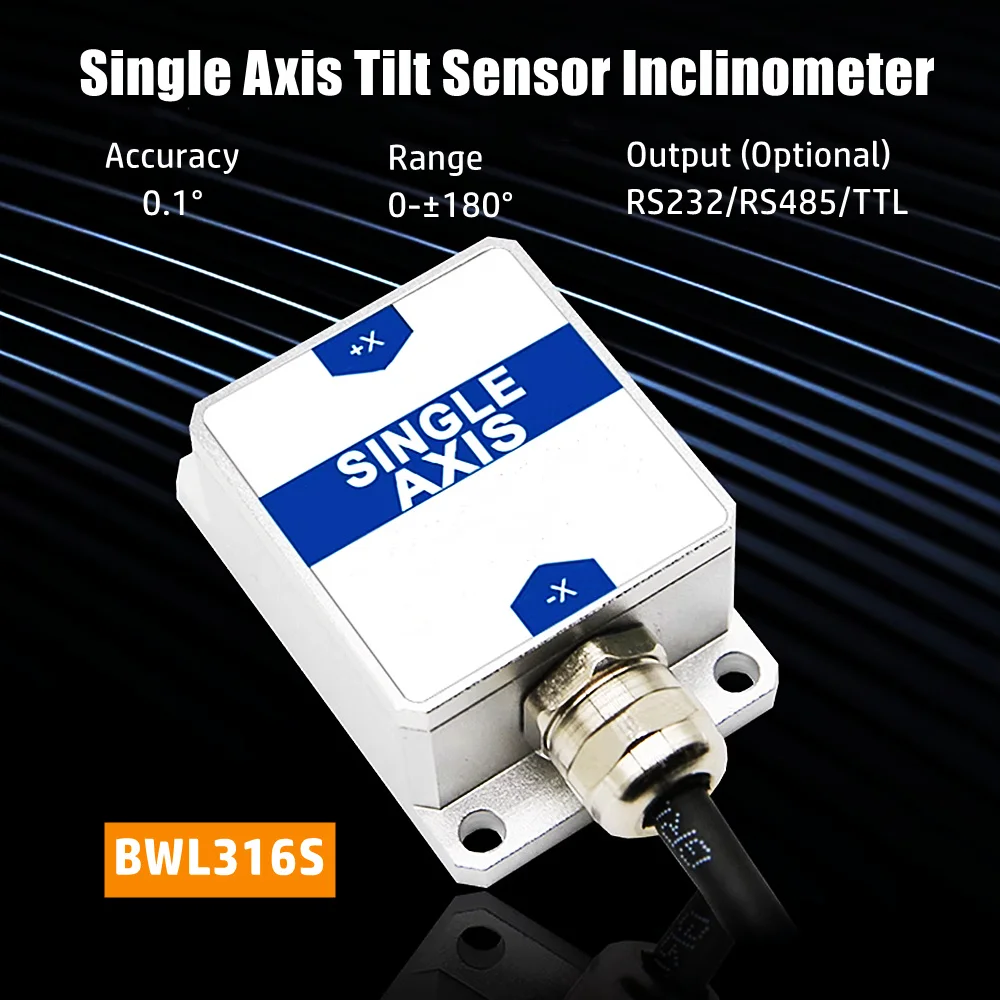 BWL316S Single Axis Tilt Sensor Inclinometer RS232/RS485/TTL Serial Port Output Single Axis Inclination Sensor Electronic Level