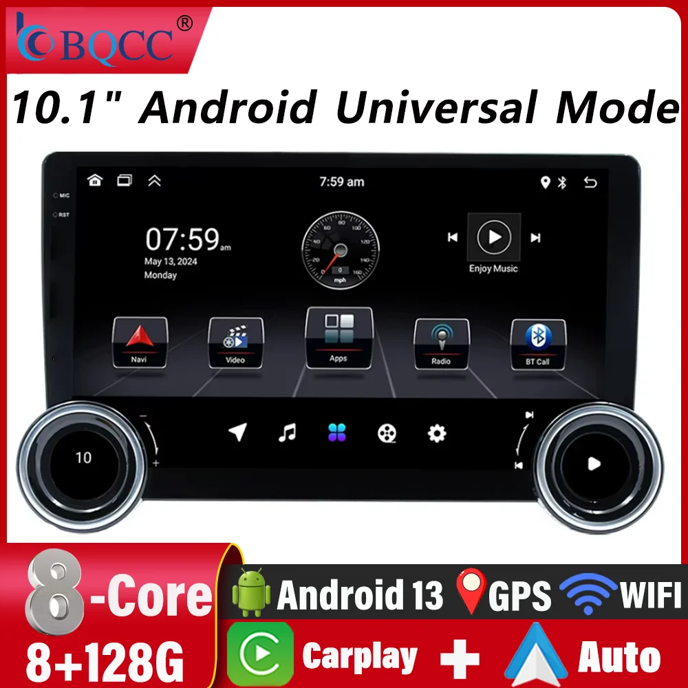 BQCC10.1-Lecteur de voiture extra large, bouton de tourisme, stéréo, vidéo, limitation Carplay, VW Volkswagen Toyota Honda KIA Suzuki Ford