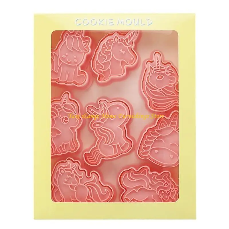 

W8EA Single Horn Horse Cookie Cutters Baking Tools Plastic Baking Accessories