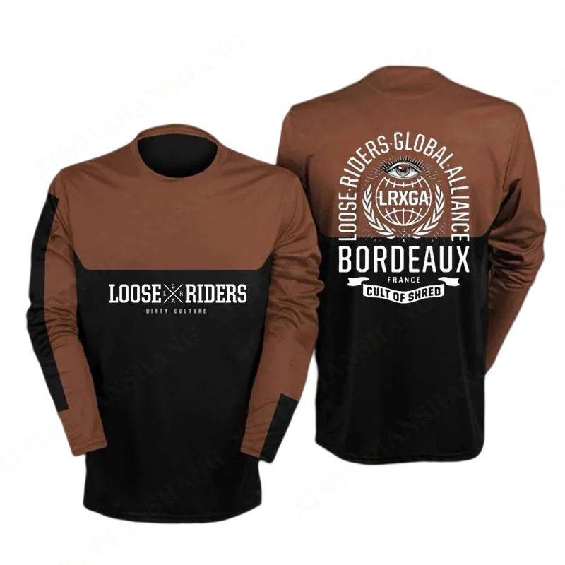 2023 Men\'s lrga Long sleeve motorcycle Trail Riding Jersey MX mountain bike Loose rider shirt Endurance race cycling tracksuit