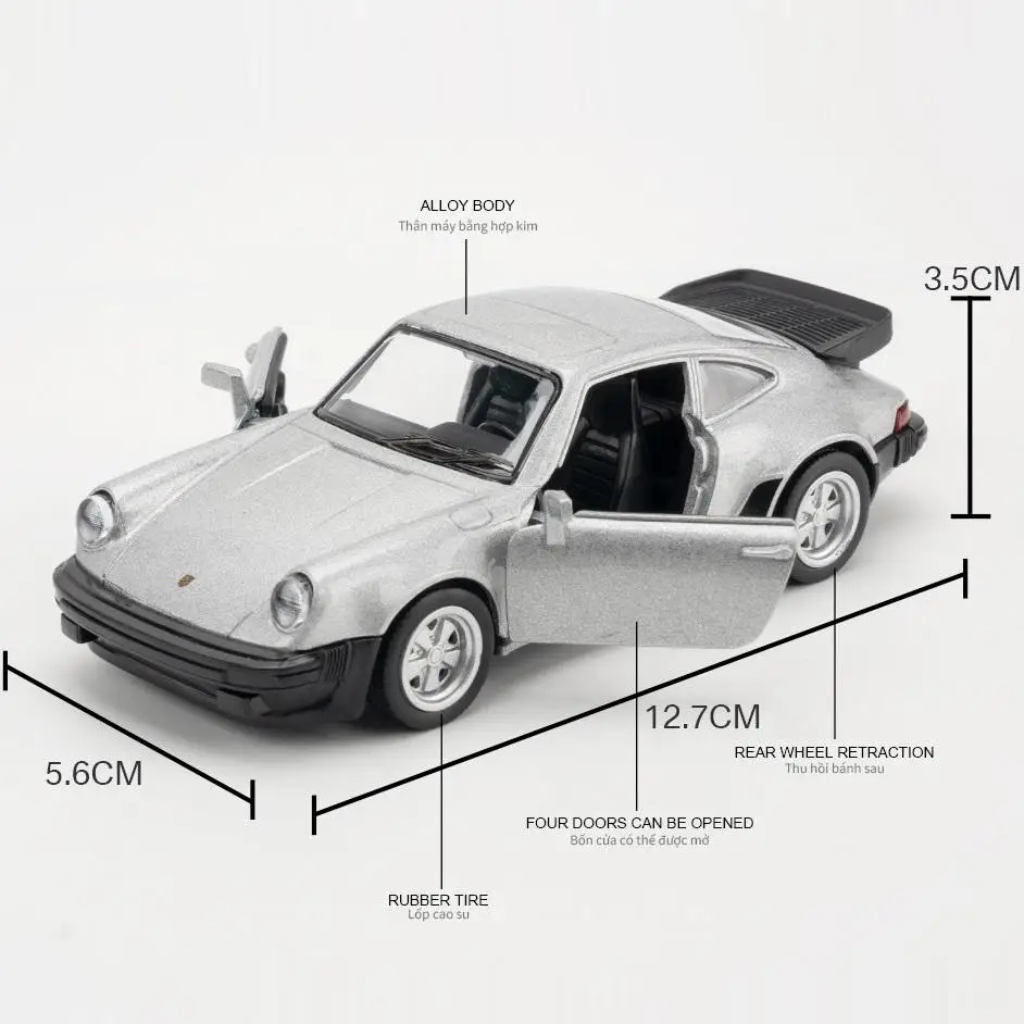 Simulazione Diecast & Toy Vehicle Porsche 911 Turbo 1978 Retro Classic Supercar RMZ città 1:36 Modello di auto in lega Regali per i bambini