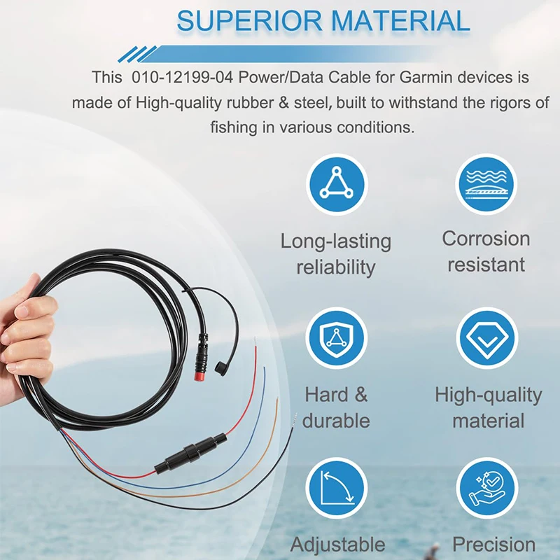 010-12199-04 Kabel zasilający/napędzający 4-pinowy zamiennik do Garmin Striker Echo, Striker Plus, Striker Vivid, Striker 4, echosondy, Echomap