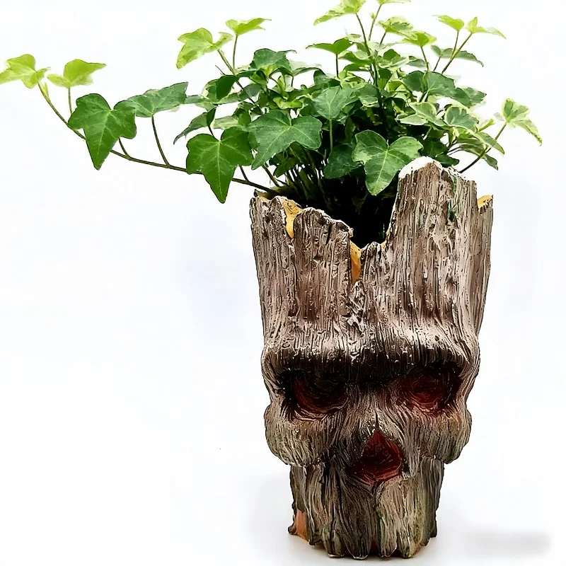 Grand moule en silicone unique en forme d'arbre pour pots de plantes succulentes, artisanat de plantation en plâtre et béton