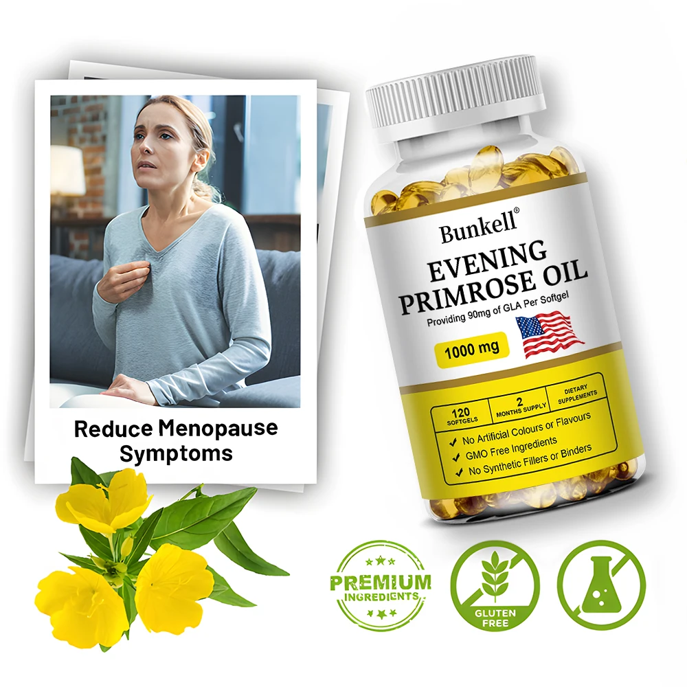 كبسولات زيت زهرة الربيع المسائية - تحتوي على الجليتين والجلسرين النباتي لتعزيز توازن مناعة البشرة الصحية للنساء