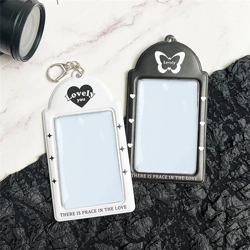 

New Cartoon Butterfly Bus Card Set Student Bag Pendant Key Chain Idol Photo Cover ID Card Set