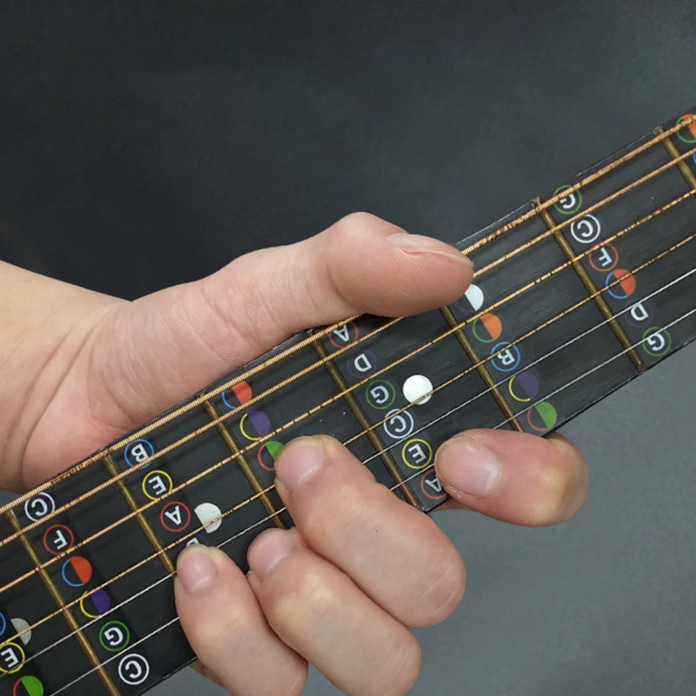 

6 Sheets Guitar Fretboard Decals Folk Guitar Note Map Stickers Electric Guitar Stickers Adhesive Stickers