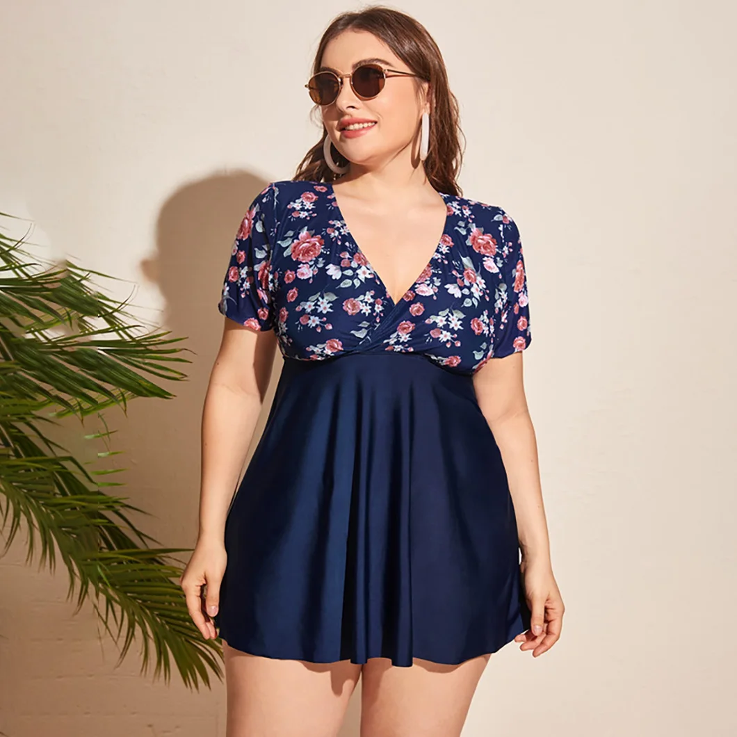 Plus-size floral skirt-style one-piece swimsuits summer bikini swimsuits fashionable and sexy beach vacation swimsuits
