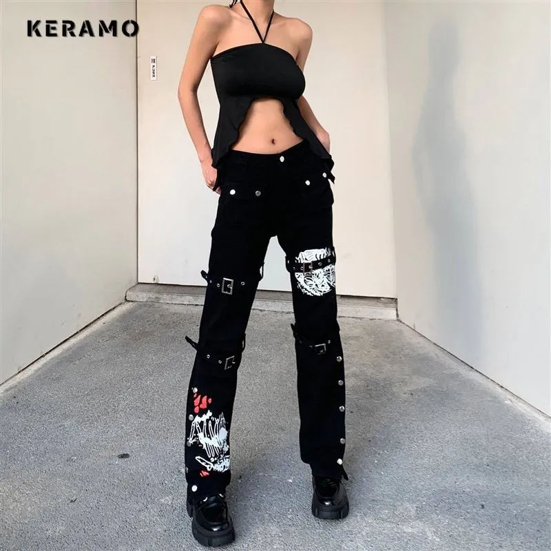 

American Vintage Slim Fit High Waist Jeans 2024 Summer Sheath Harajuku Belted Pants Women Sheath Streetwear Black Denim Trouser