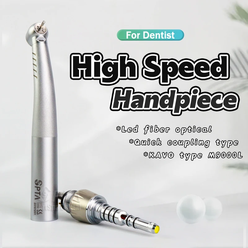 High Speed Air Turbine Handpiec With Water Spray Fiber Optic LED Handpiece With 6 Holes KV Coupling Hight Torque Dentist Tool