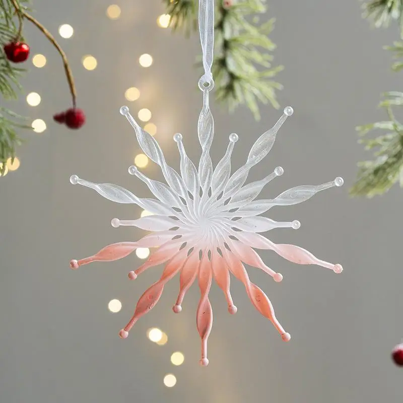 

Pink Crystal Clear Snowflake ballet girl Elk Pendants Icicle Decorations Xmas Hanging Ornaments For Home Garden Window