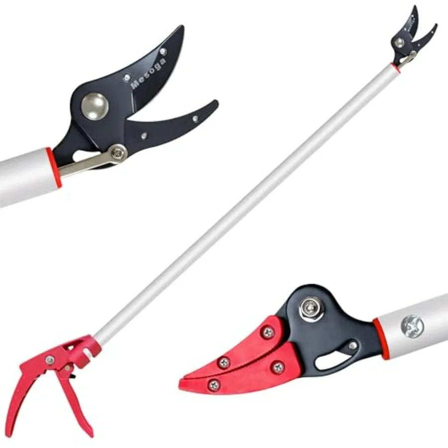 

Tree Pruner 3.3 FT Long Reach Pruner with SK5 Steel Blade Aluminum Pole Tree Trimmer Fruit Picking Tool Bypass Pruner