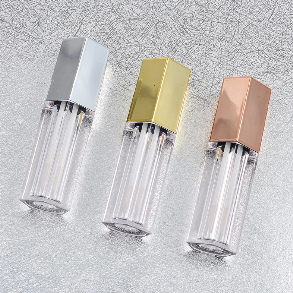 5/10/30/50 قطعة 5 مللي فارغة أنابيب طلاء تلميع للشفاه كحل الحاويات غطاء ذهبي ، الماسكارا إعادة الملء زجاجات Lipgloss التجميل التعبئة