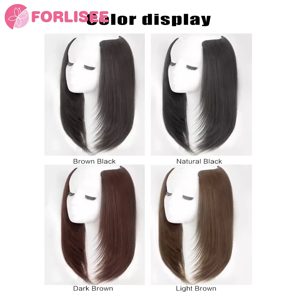 FORLISEE-Peruca Sintética Feminina, Remendo Fofo para Extensão de Cabelo com Clavícula, Aumentar Volume, Invisível e Sem Traços, 1 pc