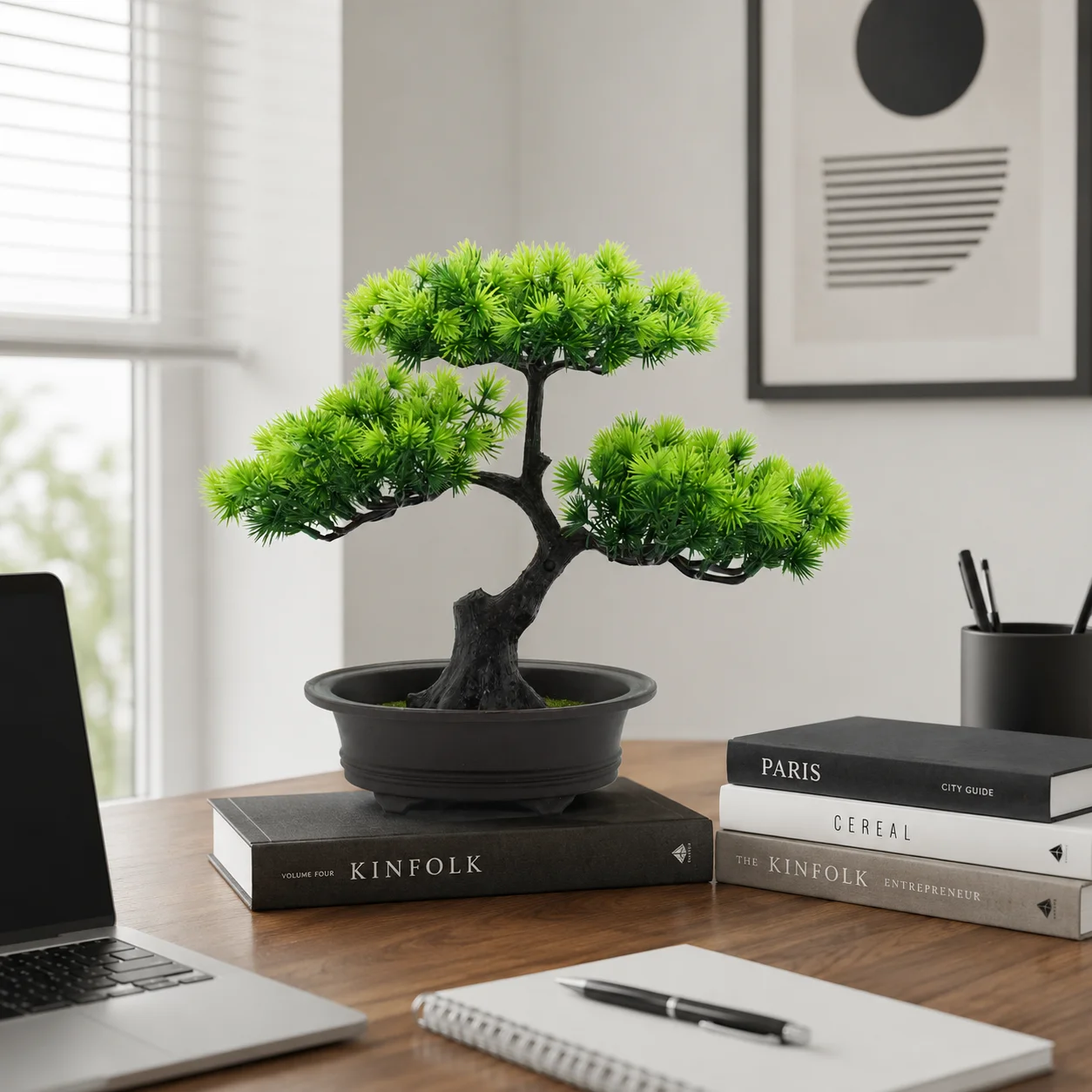 1 Stück Künstlicher Bonsai-Baum, Kunstpflanze für Heimdekoration, Wohnzimmer, Badezimmer, Bücherregal, Eingangsbereich, Tisch, Schreibtisch-Dekorationen – Detail 5