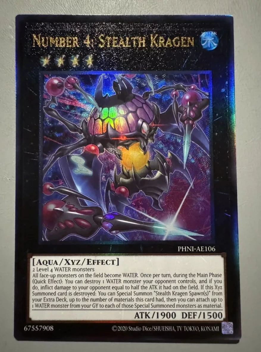 

Yugioh KONAMI Duel Monsters PHNI-AE106 Number 4: Stealth Kragen Ultimate Rare Asian English Collection Mint Card