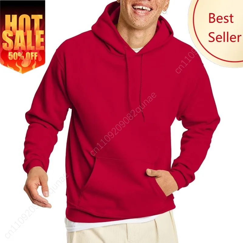 

Hanes EcoSmart Hoodie, Midweight Fleece, Pullover Hooded Sweatshirt for Men