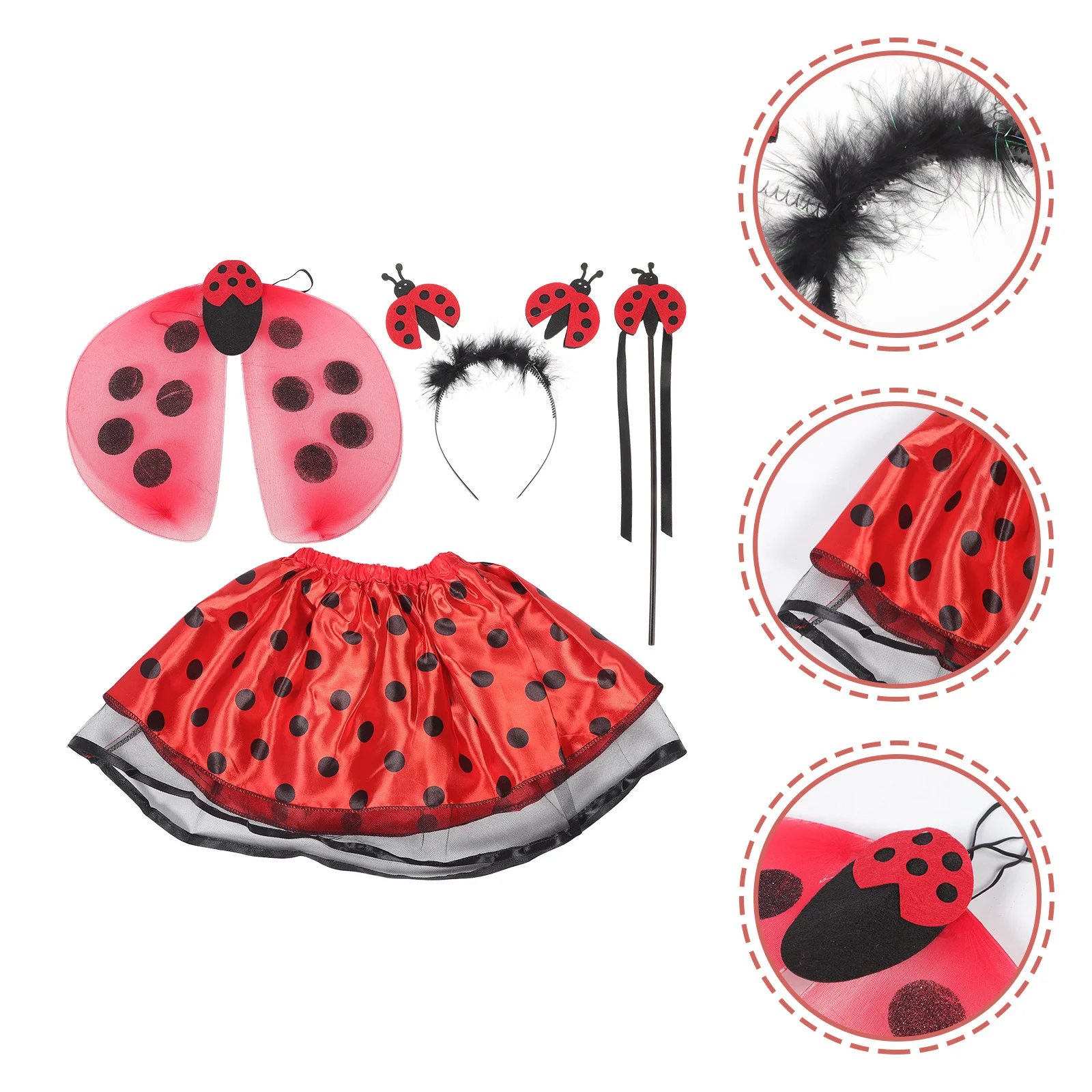 

4Pcs Princess Fairy Costume Tutu Skirt Set Wand Headband for Girls Party Cosplay Fairy Costume