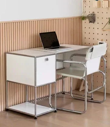 Medieval USM module cabinet combination stainless steel computer office desk Instagram style minimalist modern luxury studio des