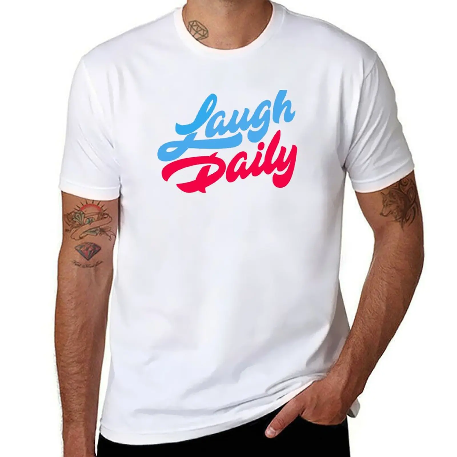 

Morejstu Merch More Jstu Laugh Daily T-Shirt g man t shirts for men t shirt man plain man t shirt luxury T-shirt