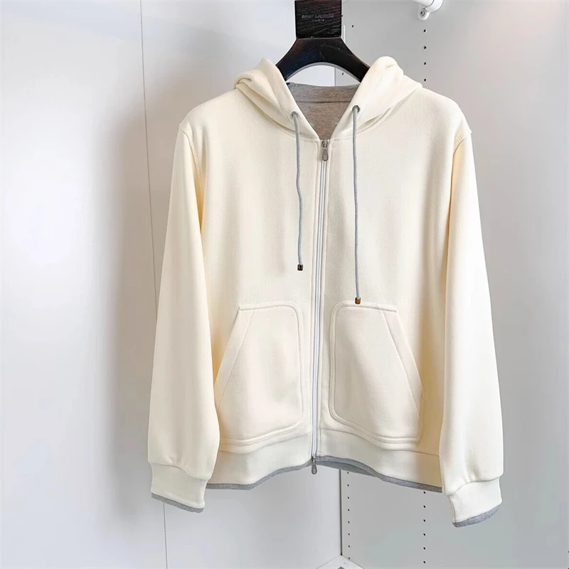 

BC Classic simple hooded zipper polished sweater side pocket jacket men's casual cardigan